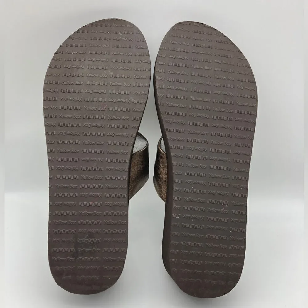 Yellow Box Duncan Leather Bronze Sandals Size 9 - Picture 7 of 7